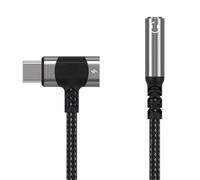 Kueohse Adaptador de Audio 2 en 1 USB C A Conector de 3,5 mm, Cable de Carga Rápida PD, Convertidor Adaptador de Auriculares Tipo C, Plateado