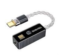 Kueohse Adaptador de Audio Portátil de Doble Chip CS43198+CT7601, USB HiFi, 3,5 mm, Amplificador de Auriculares, Cable Convertidor Sin Pérdidas, Negro y Gris.