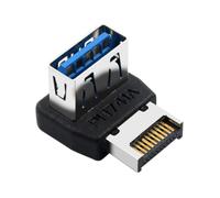 Kueohse Adaptador de Cabezal USB C Tipo e A USB 3.1, Convertidor de 90 Grados para Conector Interno de Placa Base de Computadora PH741A
