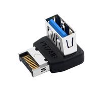 Kueohse Adaptador de Cabezal USB C Tipo e A USB 3.1, Convertidor de 90 Grados para Conector Interno de Placa Base de Computadora PH741B