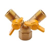 Kueohse Adaptador de Grifo Doble de 2 VíAs Adaptador de Grifo de Riego para JardíN Exterior de 1/2 Pulgada y Divisor de Manguera