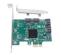 Kueohse Adaptador de Tarjeta de Expansión PCIE PCI Express X1 A Controlador SATA3.0 de 4 Puertos Chip 88SE9215 Multiplicador PCI e PCI-e 3