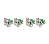 Kueohse Adaptador de Terminal de Tornillo de Montaje en Panel RJ45 de 4 Piezas, Conector de Montaje en Panel Hembra RJ45/8P8C, Extensor de Terminal Sin Soldadura RJ45