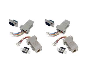 Kueohse Adaptador Modular DB9 A RJ45 de 20 Piezas, Adaptador Ethernet con Conector Hembra DB9 A RJ45