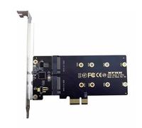 Kueohse Adaptador PCI-e A M2 PCI Express X1 2 Puertos B Key M.2 NGFF SSD Adaptador PCIE M2 Tarjeta de Expansión Tarjeta Vertical