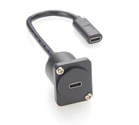 Kueohse Adaptador USB-C de 10 Gbps para Montaje en Panel, Cable USB 3.1 Tipo C Hembra A Hembra, Cable de Extensión USB-C Tipo D/XLR para Montaje en Panel, 20 Cm