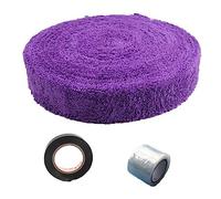 Kueohse Agarre de BáDminton con Cinta de Sellado PelíCula Base Microfibra Toalla de BáDminton Gel de Mano Raqueta de Tenis Banda para el Sudor 10M PúRpura