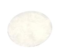 Kueohse Alfombra de Lana de Piel Sintetica de Oveja Alfombra 30 x 30 cm Estera Alfombra de cojin Silla Pelo Suave Mullido (Redondo)