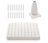 Kueohse Almohadilla Cocción Cerámica con Soporte Inclinación para Horno, Almohadilla Soporte Cerámica Refractaria, Herramienta Combustión Horno Resistente A Altas Temperaturas