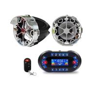 Kueohse Altavoz Bluetooth para motocicleta, salida 2,1 A, reproductor MP3, radio FM, altavoz estéreo, color negro