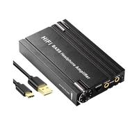 Kueohse Amplificador de Auriculares HiFi 16-600Ω Amplificador de Auriculares Salida de Entrada Auxiliar Recargable de 3,5 mm con Control de Volumen para TeléFonos