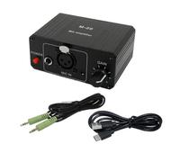 Kueohse Amplificador de Micrófono de Condensador Dinámico M-20 Audio 48V Phantom Power Carga Negra para Tarjeta de Sonido en Altavoz D