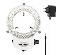 Kueohse Anillo de luz de anillo de 144 LED para microscopio, lámpara de microscopio, 6000 K, 0-100% ajustable