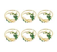 Kueohse Anillo de Servilleta Anillos de Servilleta de de Perla Dorada Juego de 6 Servilleteros de Metal para la DecoracióN de la Mesa de la Cena del Banquete de Boda