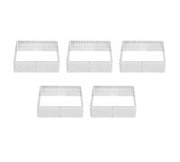 Kueohse Anillo Perforado para Tartas Moldes para Tartaletas de Acero Inoxidable Forma Cuadrada Molde para Tartas CíRculo Herramienta para Hornear Pasteles Franceses, Paquete de 5