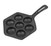 Kueohse Antiadherente Relleno de Hierro Fundido Stuffedpancake SartéN,Munk/Aebleskiver,Plancha de Hierro Fundido para Varios Alimentos EsféRicos