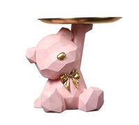 Kueohse Bandeja de Almacenamiento Estatua Estatuilla, JoyeríA Pendientes Bandeja de LáPices Labiales, Estatuas de Oso con, Esculturas Cuenco para Llaves-B