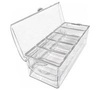 Kueohse Bandeja de frutas y verduras con tapa, recipiente para ingredientes de plástico, caja de ingredientes, 5 compartimentos, recipiente lateral