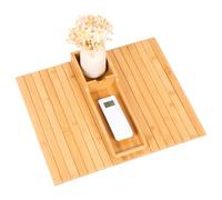 Kueohse Bandeja de Reposabrazos Antideslizante de Bambú Plegable para el Brazo del Sofá, Portavasos para Tazas, Bandeja para Reposabrazos de Sofá, Portavasos para Protección del Sofá