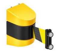 Kueohse Barrera de Pared Retráctil Magnética de 5 M con Montaje en Pared Magnético, Control de Multitudes, Cinturón de Seguridad Retráctil, Cinturón Rayado.