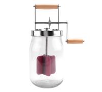 Kueohse Batidor de Mantequilla con Manivela Manual para Hacer Mantequilla, Mezclador de Crema, Herramienta para Agitar Alimentos de Silicona, Tarro de Masón, Accesorios de Cocina, 1 L