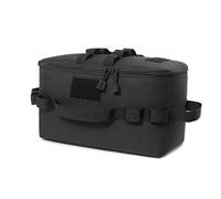 Kueohse Bolsa de Almacenamiento para Acampar al Aire Libre Estufa de Gas Olla Bolsa de Transporte Bolsa de Picnic Utensilios de Cocina Organizador Negro