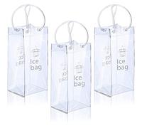 Kueohse Bolsa de Vino de Hielo PortáTil de 3 Piezas, Bolsa de Enfriador de Vino, Bolsas de PVC para Vino con Asa para ChampáN, Cerveza FríA, Vino