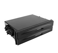 Kueohse Bolsillo Auto Auto de la Radio del Solo Dinar, Bolsillo Universal para Radio CD Soporte de Vasos para Bebidas Caja de Almacenamiento Negra