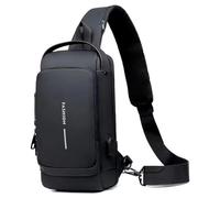 Kueohse Bolso de Pecho para Hombre: Bandolera Antirrobo con Puerto de Carga USB, Paquete de Mensajero Deportivo y de Viaje
