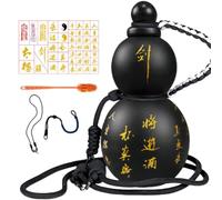 Kueohse Botella de Agua Estilo Calabaza de Inspiración Retro China, 800 Ml, Botella de Agua de Calabaza, Botella de Agua Deportiva de Calabaza, Color Negro