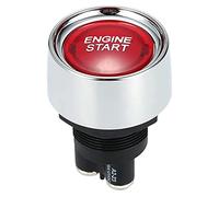 Kueohse BotóN del Motor de Coche DC 12V 24V BotóN del Motor de Arranque del Coche BotóN del Interruptor de Luz BotóN de Encendido Interruptor de Encendido para Carreras-Rojo