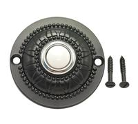 Kueohse Botón Pulsador de Timbre Redondo de Metal, Negro, con Cable, Iluminado con LED. Botón de Repuesto para Timbre de Puerta de Hierro Macizo. Interruptor Universal para Puerta de Garaje.