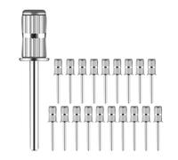 Kueohse Broca para Clavos con Mandril, 20 Piezas de Brocas de Lijado para Taladro para Clavos, Broca para Clavos de Repuesto con Eje de Banda de Lijado de 3/32 Pulgada