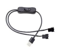 Kueohse Cable Adaptador Corriente para Ventilador con USB de 5 V y PWM de 3 Pines o Cable Conector Adaptador para Ventilador de Caja con Interruptor de Encendido y Apagado