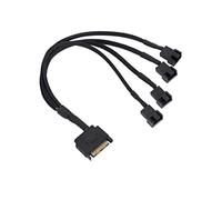 Kueohse Cable Adaptador de Ventilador de RefrigeracióN, SATA de 15 Pines una 4 X 3 Pines/PMW 12V Cable Adaptador de Corriente para Ventilador de PC una SATA de 15 Pines