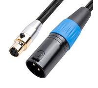 Kueohse Cable Adaptador Mini XLR Macho una XLR Hembra de 3 Pines, Cable Equilibrado para GrabacióN, Sistemas de Altavoces, EstacióN de Radio, 1 Pie/0,3 Metro