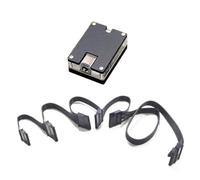 Kueohse Cable de Alimentación de 12 V CC (5,5 X 2,5 mm) A 12 V (5 V) HDD SSD. Módulo Adaptador de Disco Duro. Fuente de Alimentación DC- NAS 5SATA.