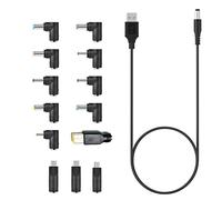 Kueohse Cable de alimentación USB a CC, cable de carga universal USB a CC, cable de alimentación con 13 conectores intercambiables, adaptador