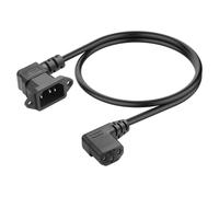 Kueohse Cable de Extensión para Computadora IEC C13 A C14 de 90 Grados, Cable de Alimentación PDU C14 A C13 para Servidores, Monitores y PC, 0,6 M