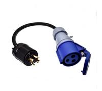 Kueohse Cable de Potencia Industrial de Alta Resistencia de Enchufe L14-30P A CEE 32A 2P+PE para Generador.
