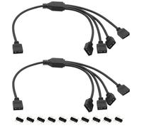 Kueohse Cable Divisor ARGB de 2 Piezas, Cable de Extensión Divisor RGB Direccionable de 1 A 4 Hembra A Hembra de 5 V y 3 Pines, Cable de Sincronización LED ARGB