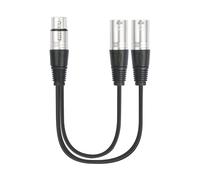 Kueohse Cable Divisor en y XLR Hembra A Doble Macho de 30 cm y 3 Pines, Adaptador de Audio con Cable Divisor de Micrófono