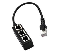 Kueohse Cable Divisor Ethernet RJ45 de 1 Puerto Macho A 3 Puertos LAN Hembra Adaptador Divisor Ethernet para Cat5 Cat5e Cat6 Cat7