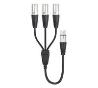 Kueohse Cable Divisor XLR de 3 Pines Hembra A 3 Machos en y, Cable Divisor XLR de 3 Vías para Micrófono Mezclador.