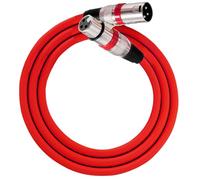 Kueohse Cable XLR de 3 Pines, Conector XLR Macho/Hembra para Montaje en Panel A Conector XLR Hembra/Macho, Convertidor de Extensión de Micrófono de Paso, Color Rojo.
