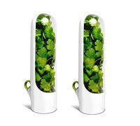 Kueohse Caja de CáPsulas de 2 Piezas Caja de Mantenimiento Fresco Tipo de Contenedor de Almacenamiento de Alimentos ConservacióN de Vegetales para Eneldo Cilantro