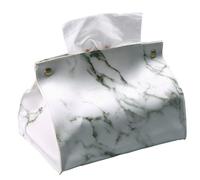 Kueohse Caja de PañUelos con de MáRmol de de PVC, Contenedor, Servilletero, Bolsa de Papel, Caja de CosméTicos, Organizador de Bolsa, A