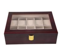 Kueohse Caja de Reloj de Madera de Lujo, Caja de Soporte de Reloj para Relojes, Caja Organizadora de Joyería con Tapa de Cristal para Hombres, Organizador de Reloj de 10 Cuadrículas