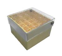Kueohse Caja de Tubos para Almacenamiento en Congelados, Caja de Tubos para Muestras Congeladas, Caja de Tubos Abatible, 25 Celdas, 1,5-2,0 Ml, 1 Unidad, Amarilla