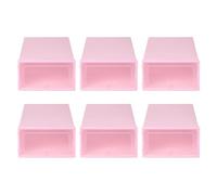 Kueohse Caja de Zapatos de Color Caramelo de 6 Piezas, Caja de Almacenamiento de Zapatos de PláStico Transparente, CajóN de Almacenamiento de Zapatero Rectangular Rosa